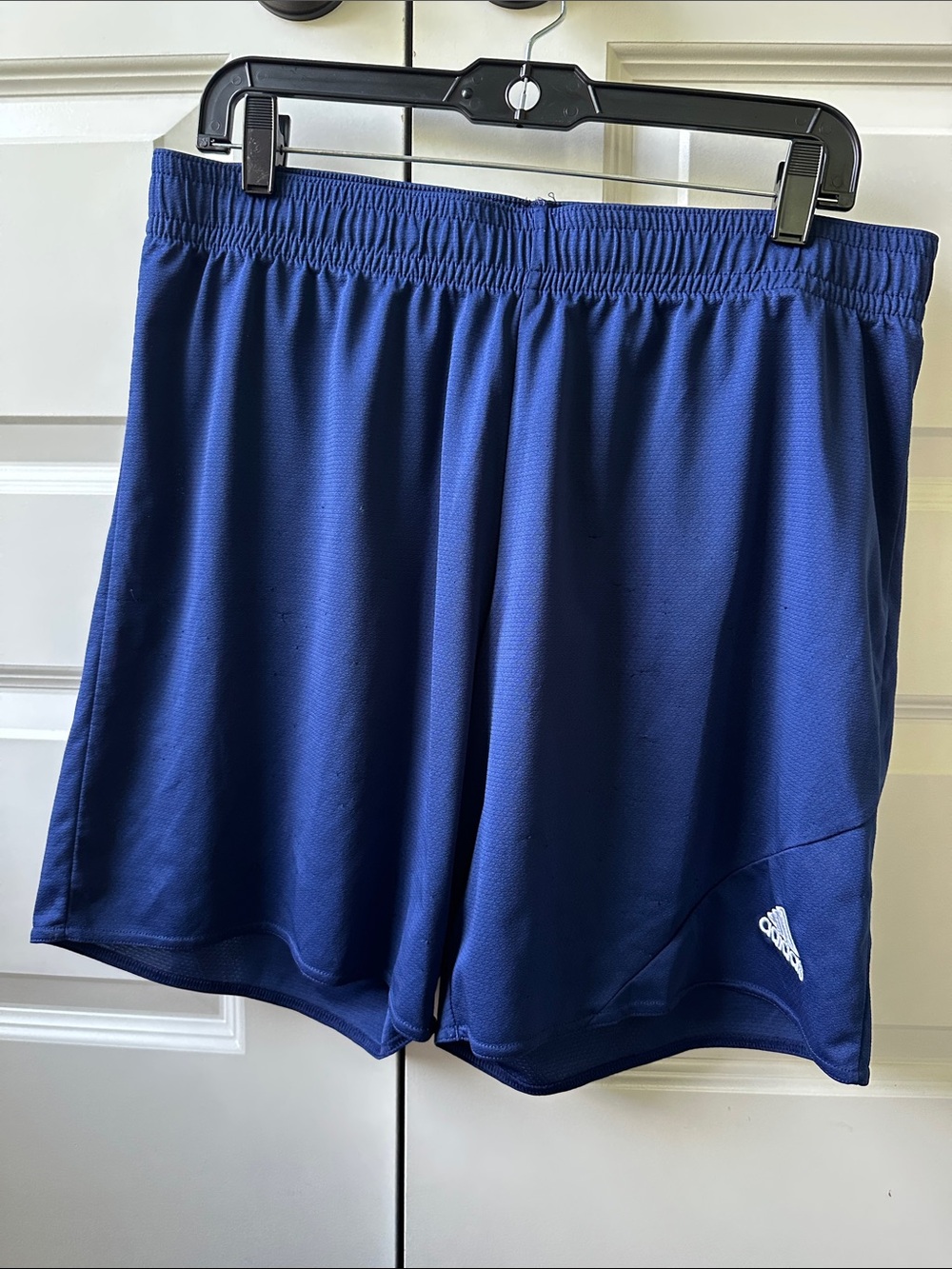 adidas Men’s Navy Blue Athletic Shorts with White Logo